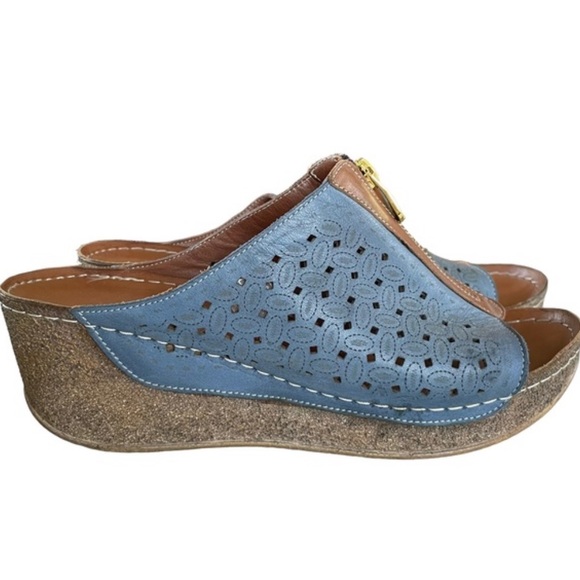 Y2K Leather Platform Clogs | Bonavi Europe La Pinta Wedge Sandals Sz EU40 US10 - Picture 11 of 11